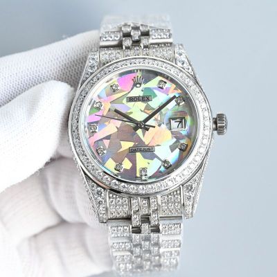 Rolex Datejust Replica with Sapphire Crystal Imported Mechanical Movement 2300 AAA Zircons 41mm Diamond Watch